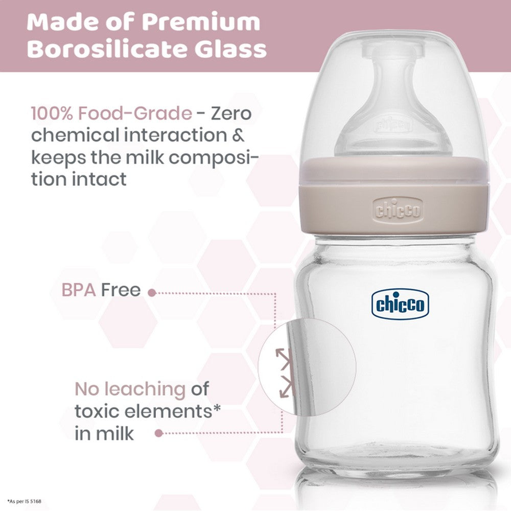 Slow Flow Well Being Glass Feeding Bottle- 120ml
