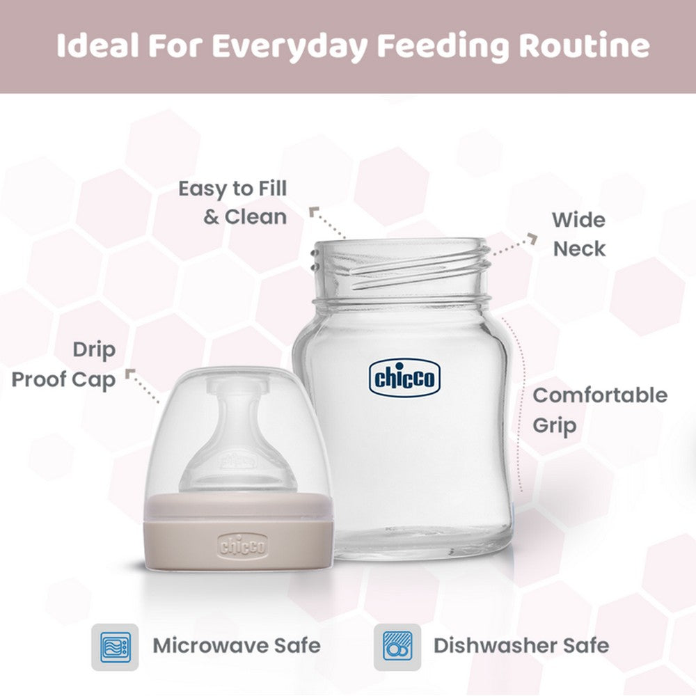 Slow Flow Well Being Glass Feeding Bottle- 120ml