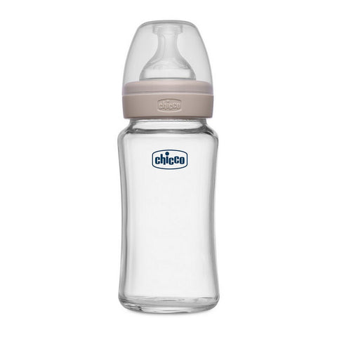 Cream Well-Being Glass Feeding Bottle - 240ml
