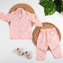 Load image into Gallery viewer, Pink Clouds Theme Full Sleeves Organic Cotton Night Suit
