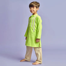 Load image into Gallery viewer, Green Embellished Kurta With Pajama
