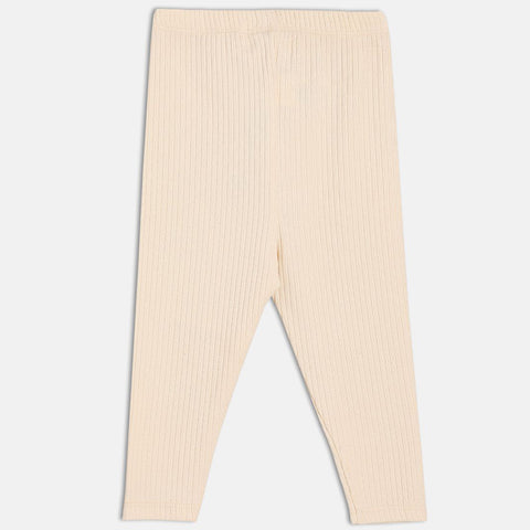 Cream Striped Cotton Legging