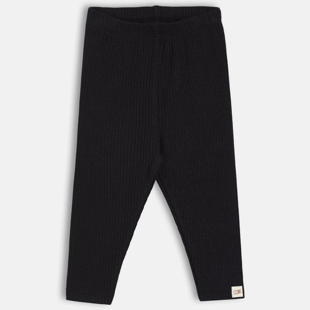 Black Striped Cotton Legging