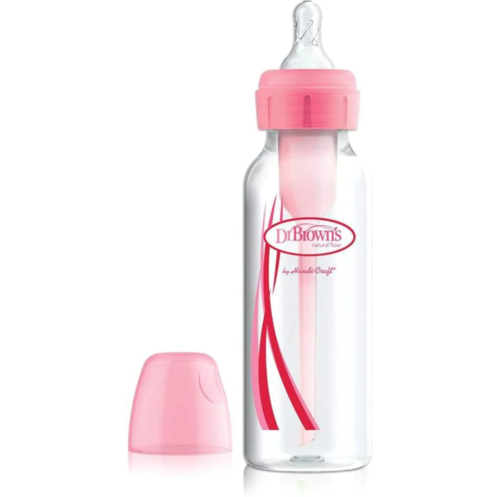Pink Natural Flow Options Standard Neck Baby Bottle- 250ml