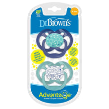 Load image into Gallery viewer, Dr Brown Advantage Pacifiers Stage 2 Glow in the Dark -Pack of 2
