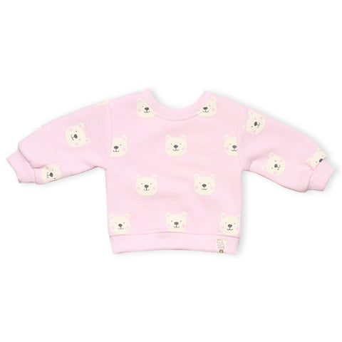 Pink Bear Theme Full Sleeves Sweatshirt
