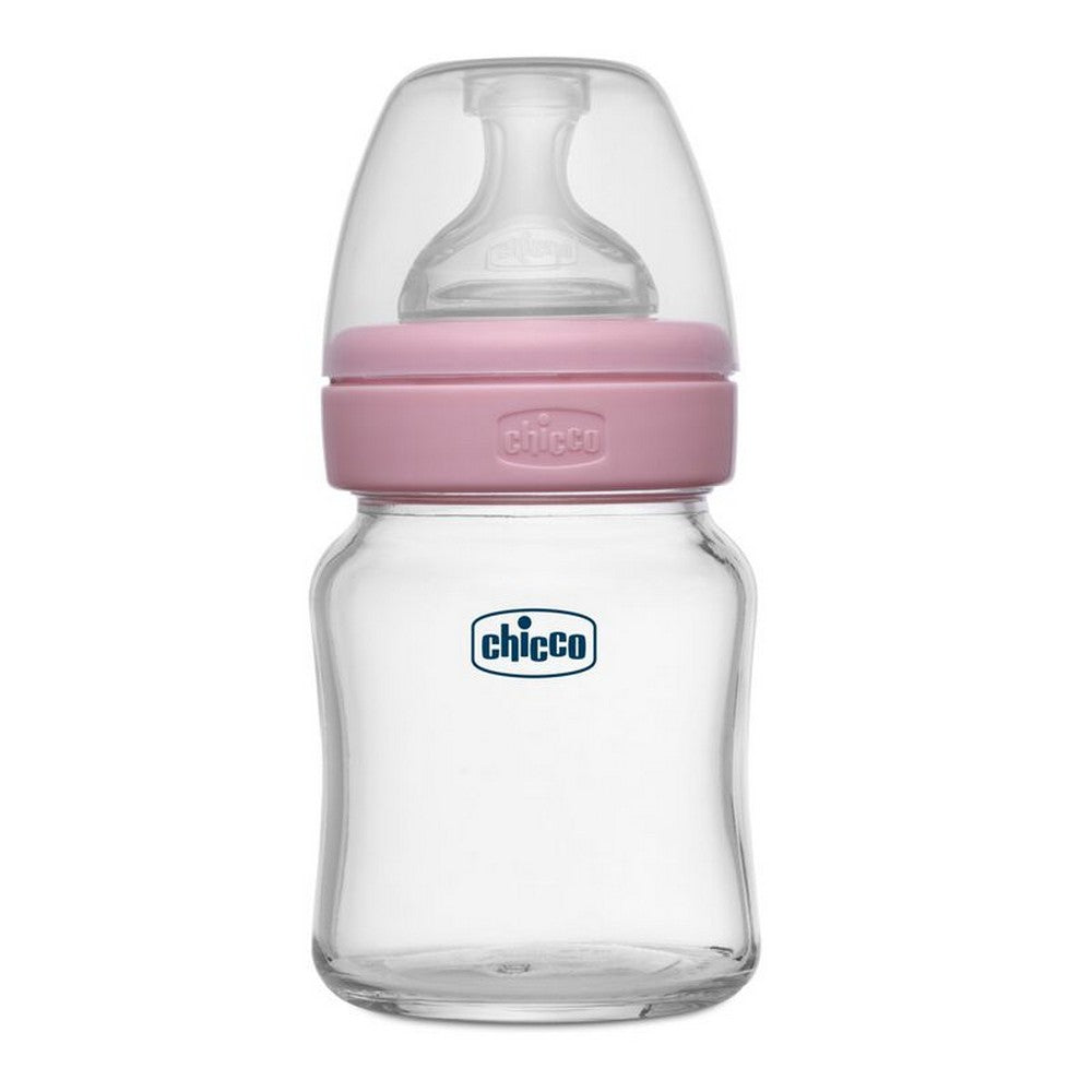 Pink Well-Being Glass Feeding Bottle- 120ml