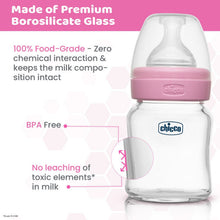 Load image into Gallery viewer, Pink Well-Being Glass Feeding Bottle- 120ml
