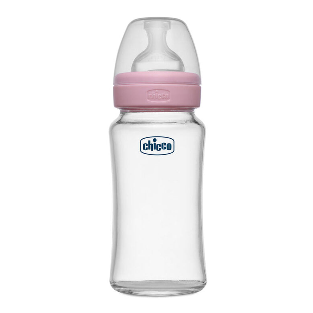Pink Well-Being Glass Feeding Bottle - 240ml