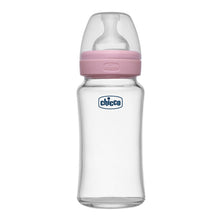 Load image into Gallery viewer, Pink Well-Being Glass Feeding Bottle - 240ml
