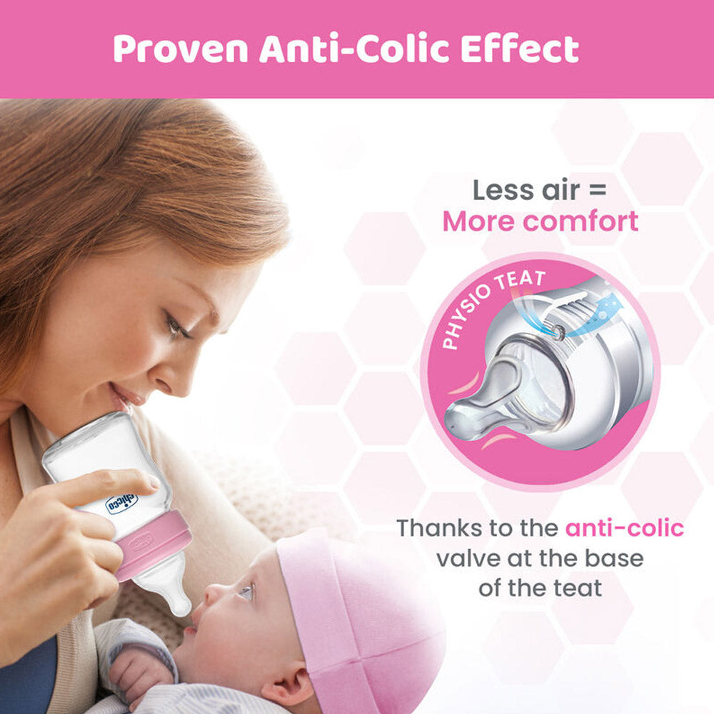 Pink Well-Being Glass Feeding Bottle - 240ml