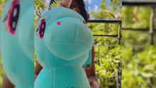 Load and play video in Gallery viewer, Blue Standing Unicorn With Glitter Horn Soft Toy
