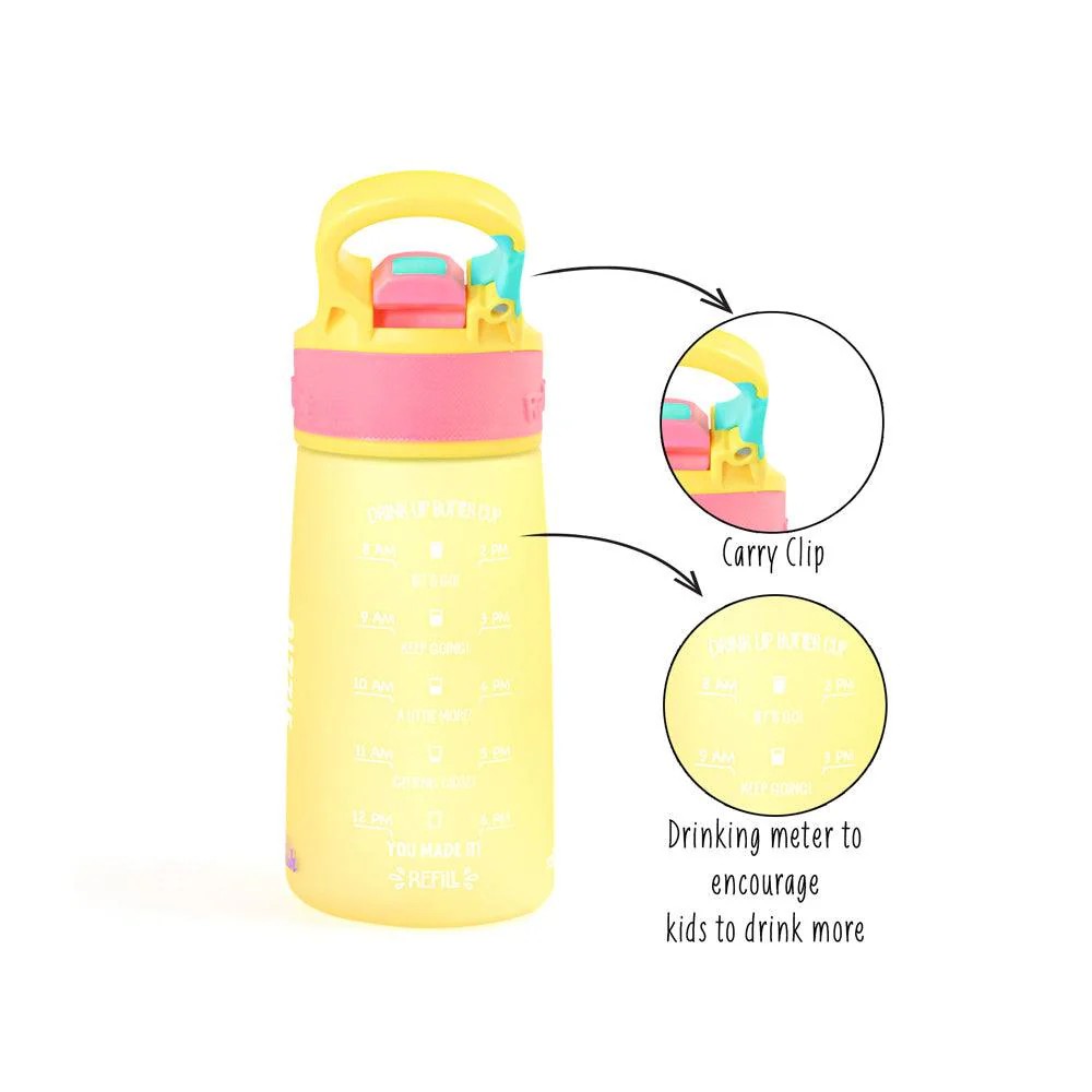 Yellow Happy Face Snap Lock Sipper Bottle