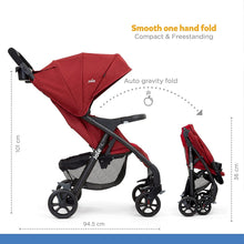 Load image into Gallery viewer, Muze Lx One Hand Fold Stroller With Flat Reclining Seat - Cranberry
