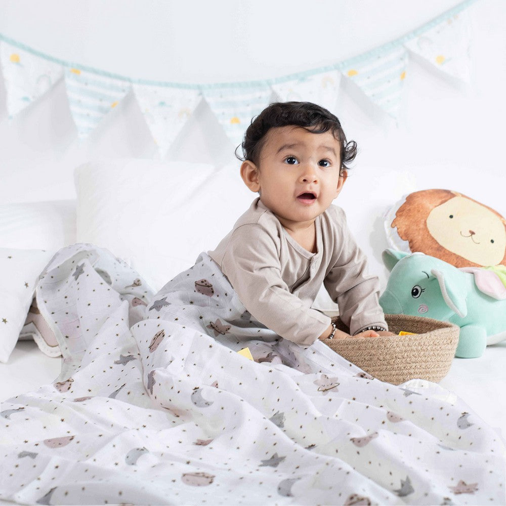 Starry Nights Organic Muslin Swaddles- Set Of 2