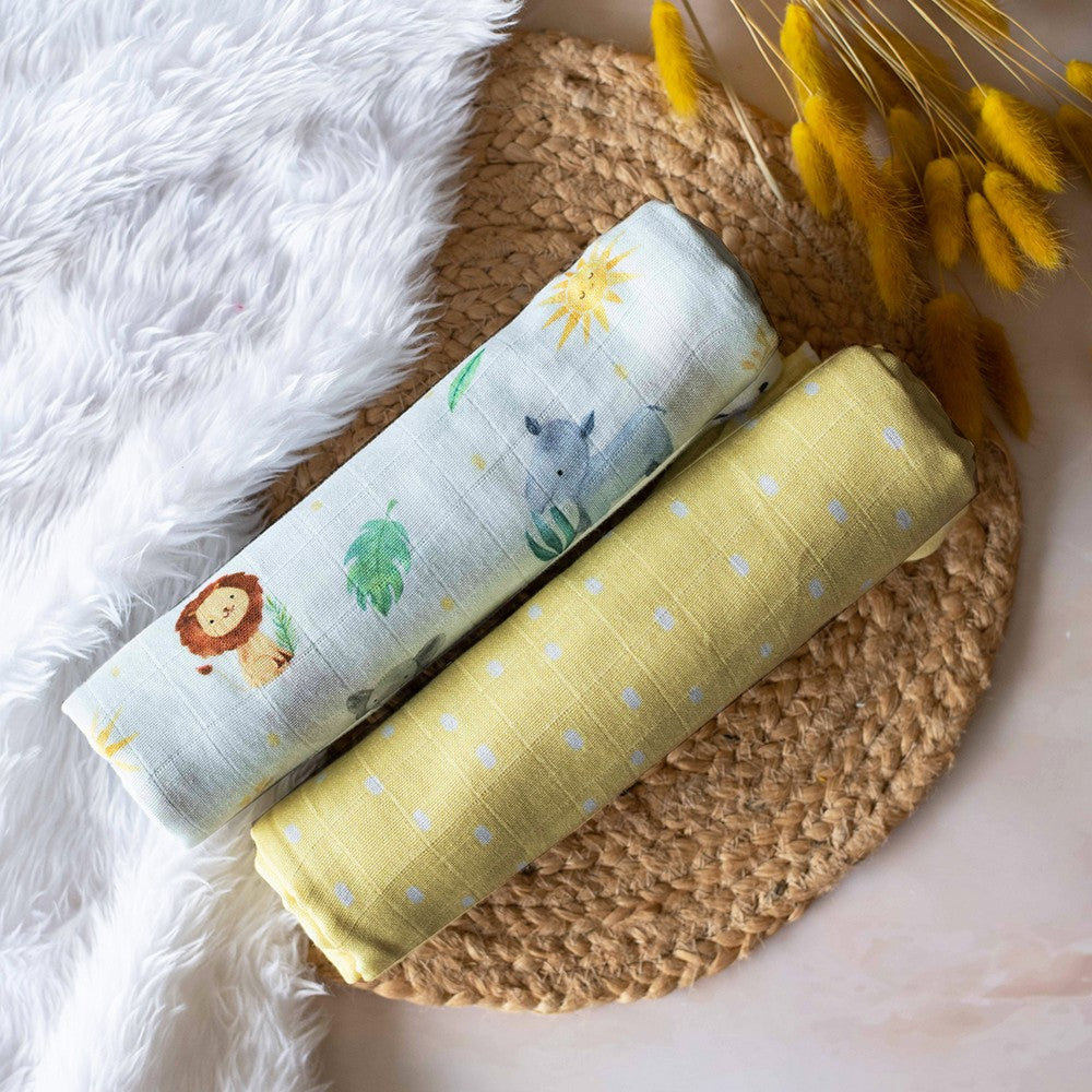 Into The Wild Theme Organic Muslin Swaddles- Set Of 2