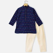 Load image into Gallery viewer, Blue Full Sleeves Kurta With Beige Pajama
