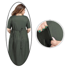 Load image into Gallery viewer, Green Striped Nursing Maternity Dress
