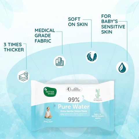 Pure Water Unscented Baby Wipes With Medical Grade Fabric For Sensitive Skin