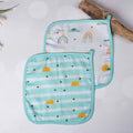 Sea Green Horizon Muslin Cotton Washcloth- Set Of 2