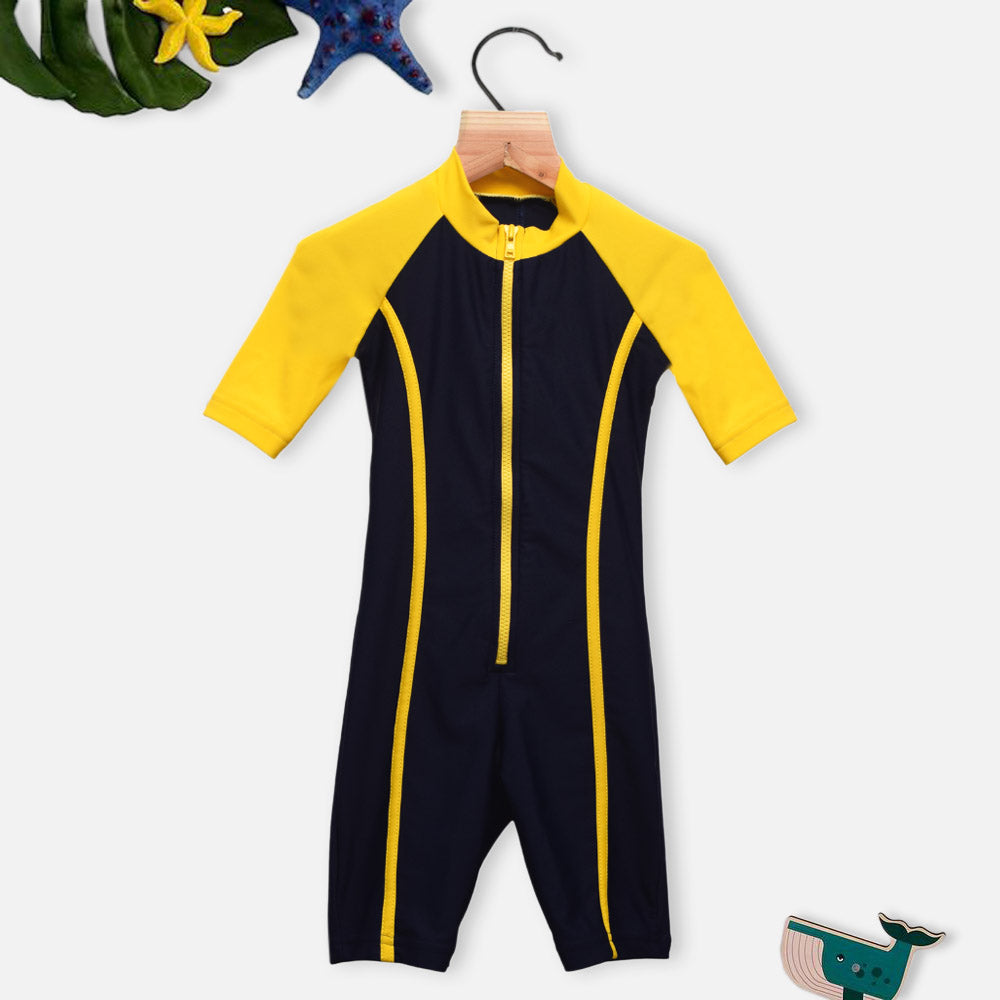 Half Raglan Sleeves Swimsuit