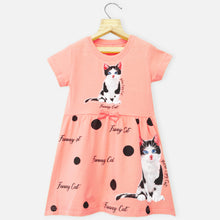 Load image into Gallery viewer, Cat Theme Short Sleeves Dress
