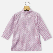 Load image into Gallery viewer, Purple Star Printed Kurta With Beige Pajama
