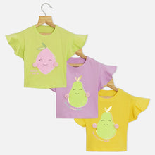 Load image into Gallery viewer, Fruits Theme Cotton Top- Green, Yellow &amp; Lavender

