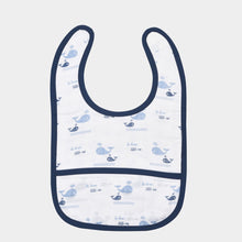 Load image into Gallery viewer, Navy Blue Nautical Printed Classic Muslin Bib
