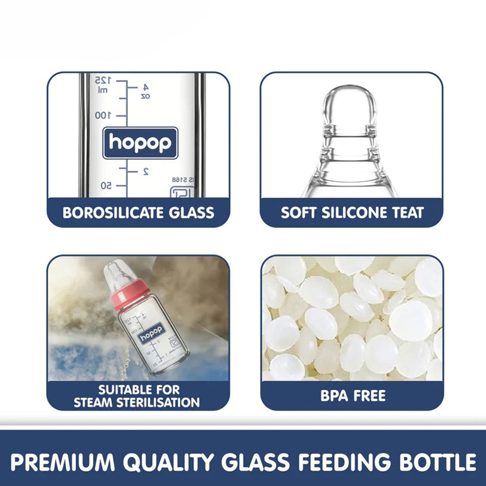 White Premium Slim Neck Glass Feeding Bottle