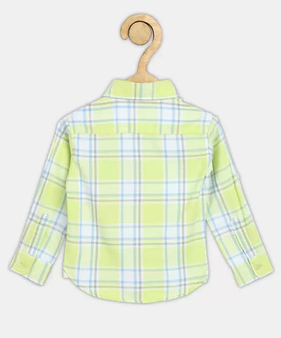 Green Plaid Checked Cotton Full Sleeves Shirt