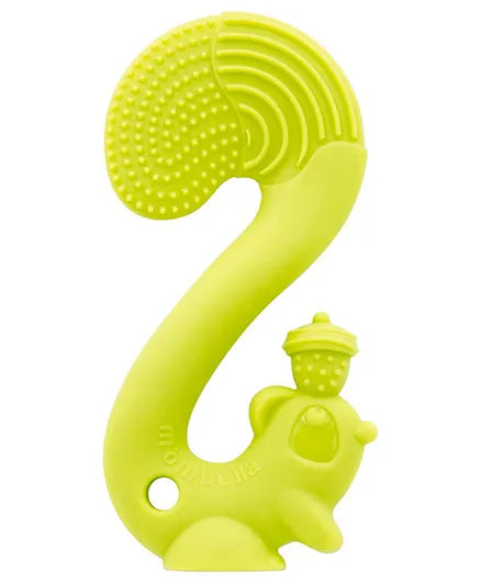 Green Mombella Squirrel Silicone Teether