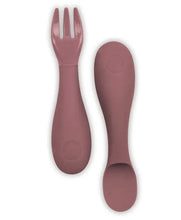 Load image into Gallery viewer, Pink Baby Spoon &amp; Fork set
