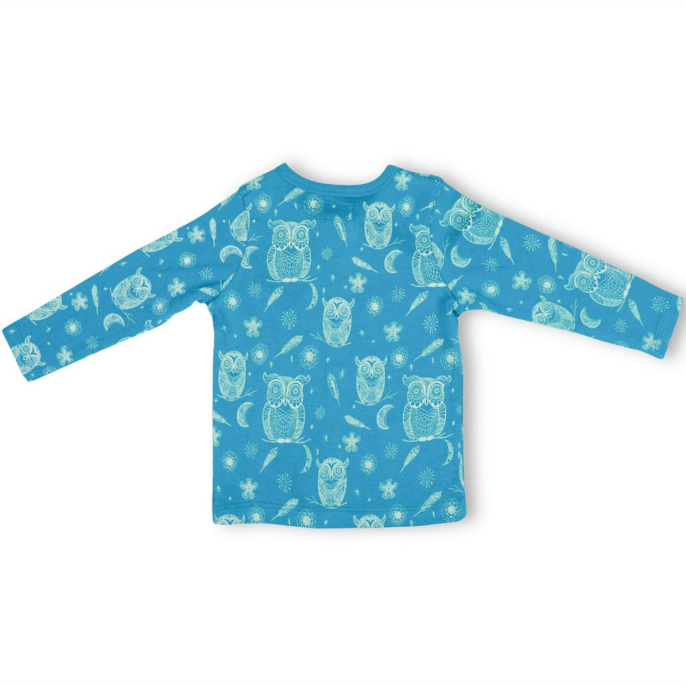 Hoot Hoot Owl Full Sleeves T-shirt With Buttons