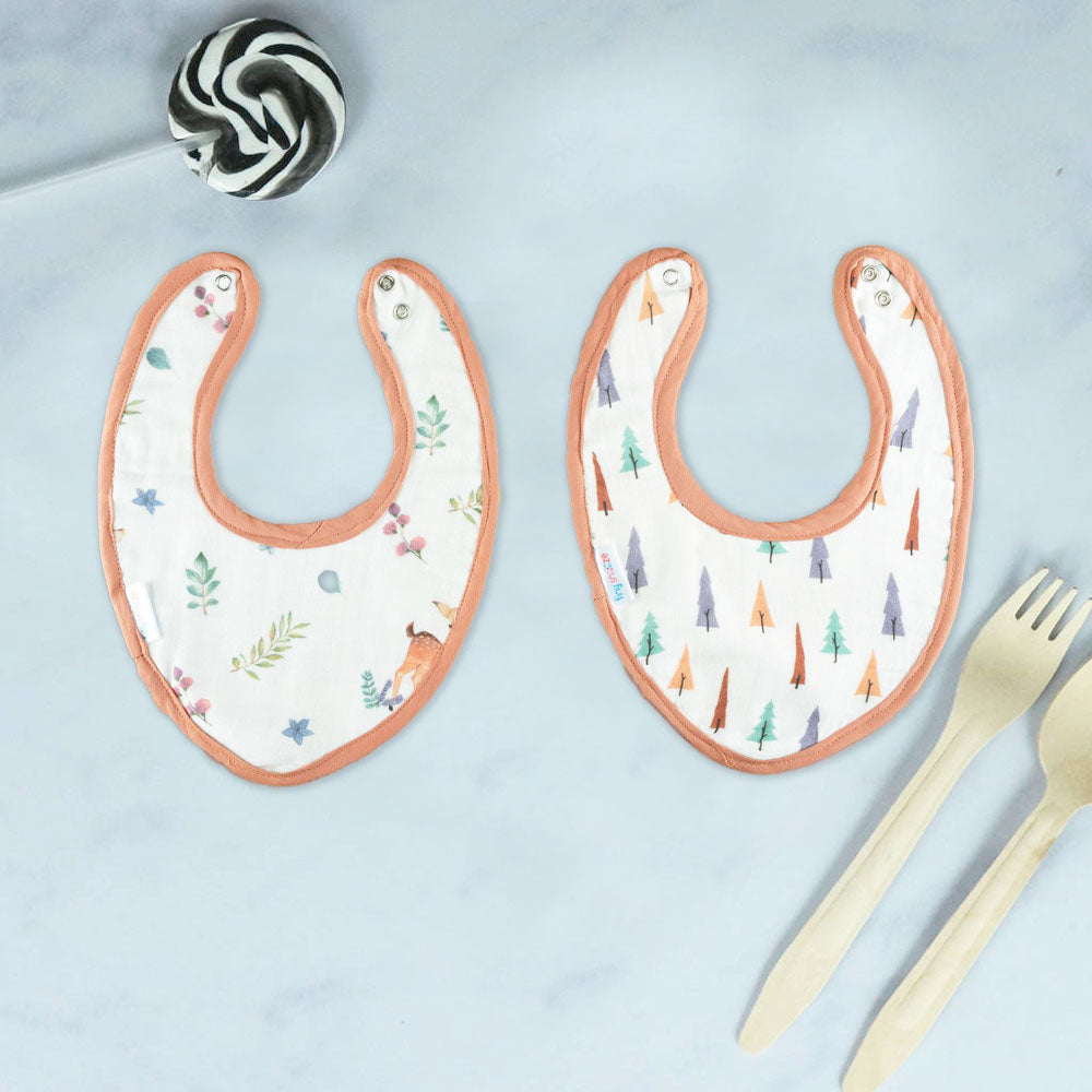 Brown Deer & Trees Organic Bandana Bibs- Set Of 2