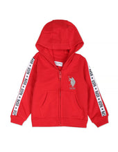 Load image into Gallery viewer, Red Polo Hooded Jacket With Shoulder Text Taped
