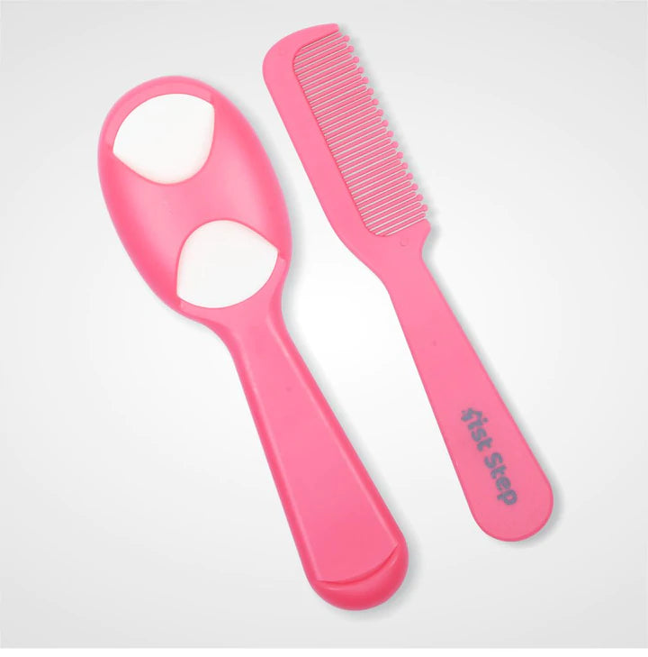 Pink Soft Gentle Comb And Brush Grooming Set
