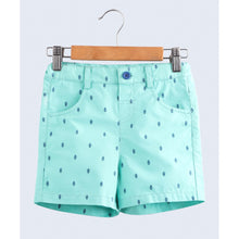 Load image into Gallery viewer, Sea Green Monochrome Printed Cotton Shorts
