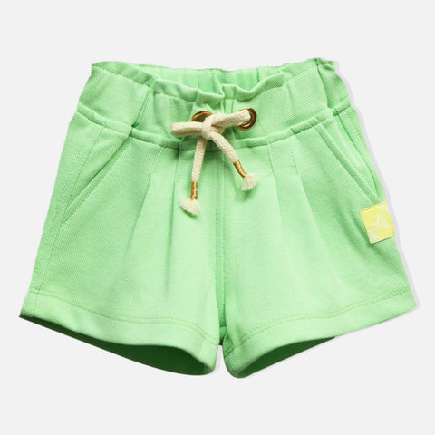 High-Rise Pleated Shorts- Pink, Blue & Green