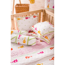 Load image into Gallery viewer, Colourful elephant Hand Block Printed Cot Bedding Set
