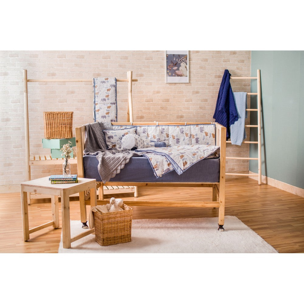 Grey Jumbo Cot Bumper Set