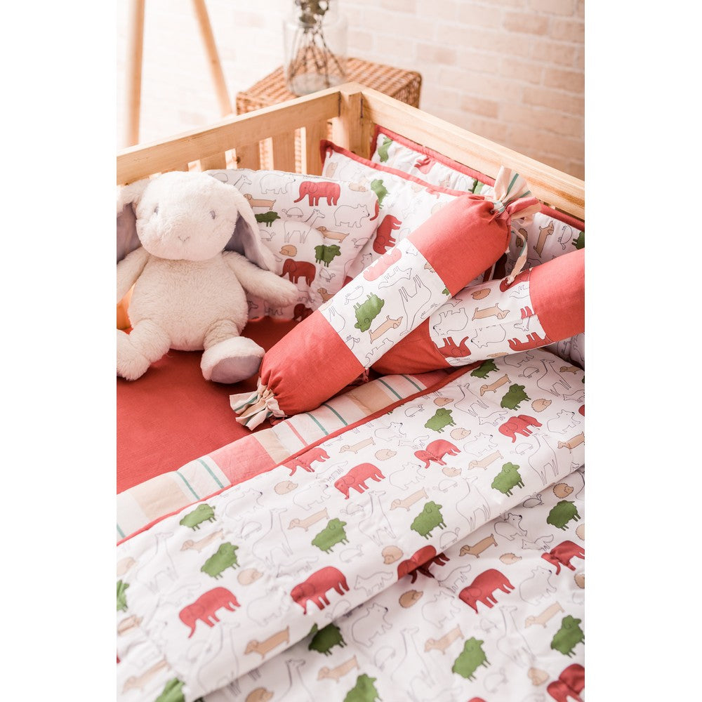 Red Jumbo Cot Bumper Set