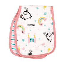 Load image into Gallery viewer, Pink Believe In Unicorn Printed Burp Cloth
