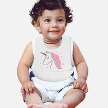 Load image into Gallery viewer, White Magical Unicorn Printed Silicone Bib
