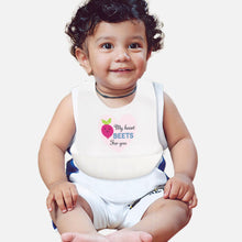 Load image into Gallery viewer, White My Heart Beets For You Printed Silicone Bib
