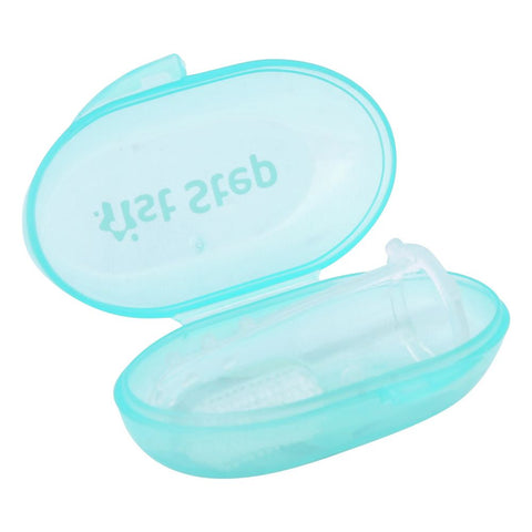 Green Baby Silicone Finger Brush With Case