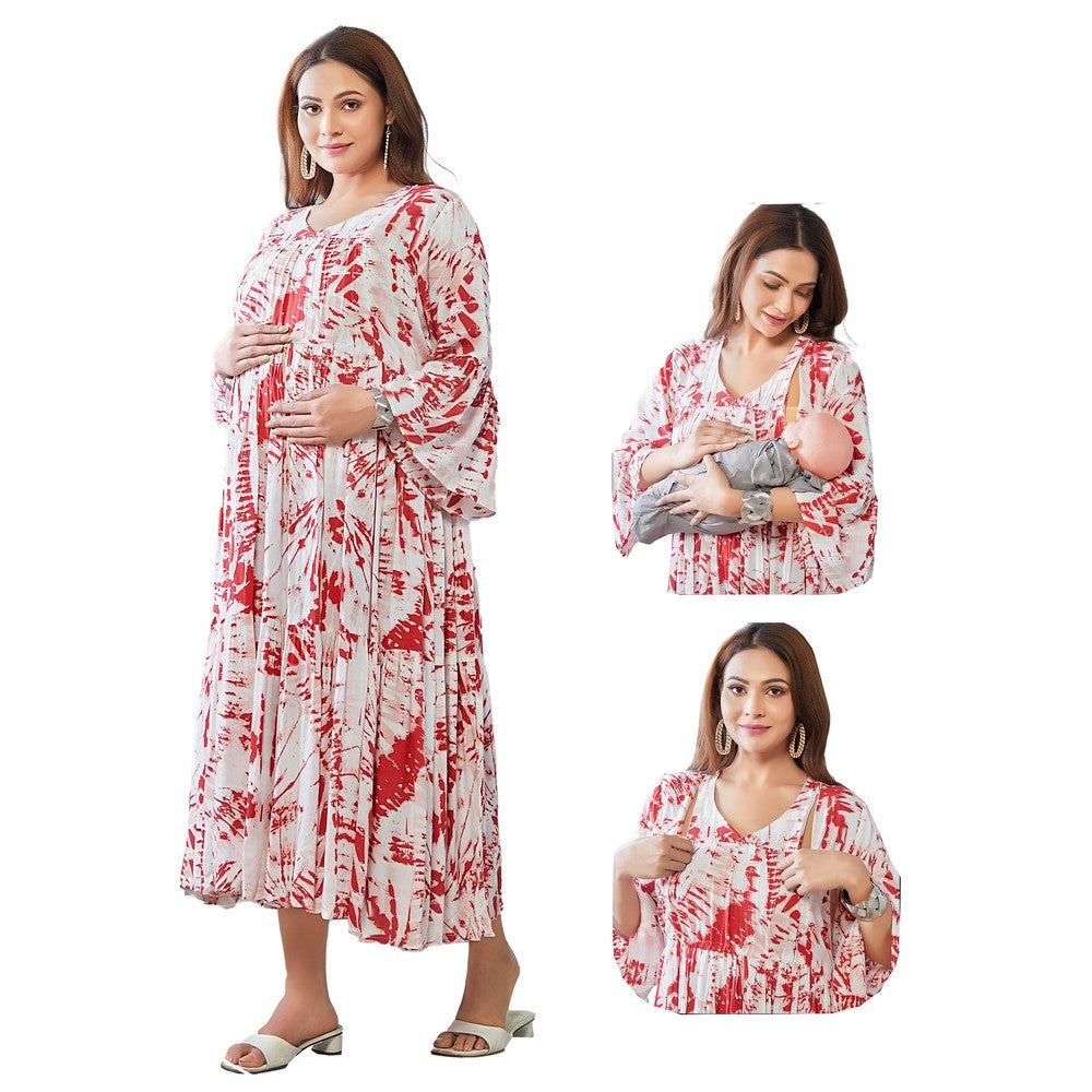 Tie And Dye Maternity Rayon Gown