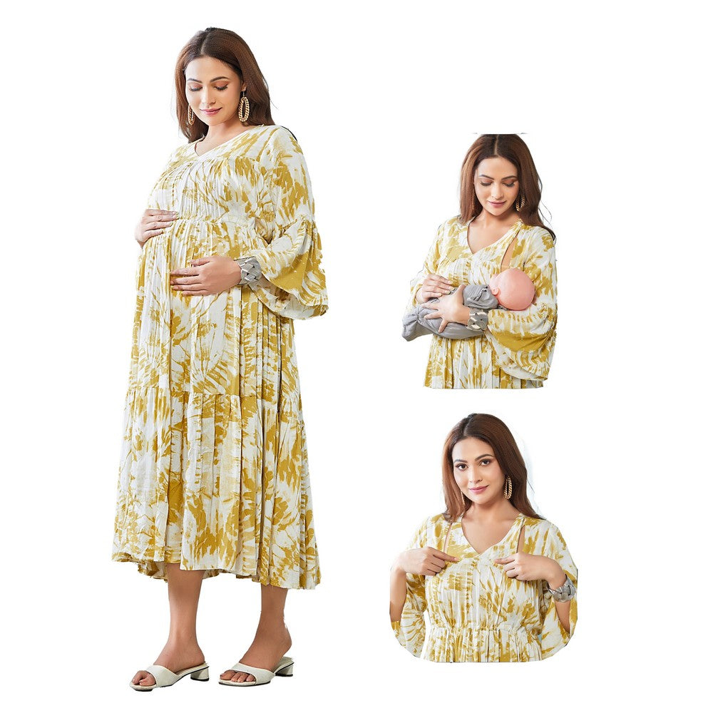 Tie And Dye Maternity Rayon Gown