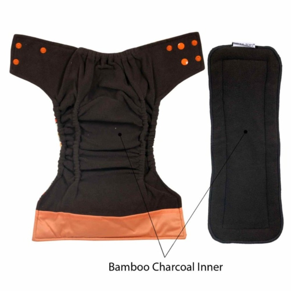 Orange Cow Reusable Button Training Pants