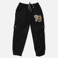 Load image into Gallery viewer, Black Drawstring Cargo Joggers
